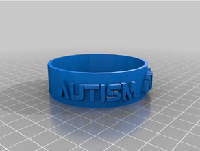 autisme conscience fléchir bracelet Vêtements accessoire 3d print model - Mito3D