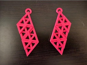triangle pattern big earrings earring 3d print model - Mito3D