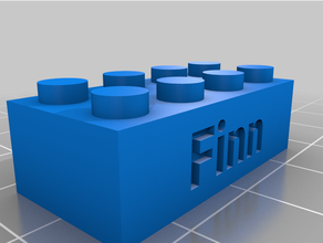 finn's customized lego compatible text bricks 3d print model - Mito3D