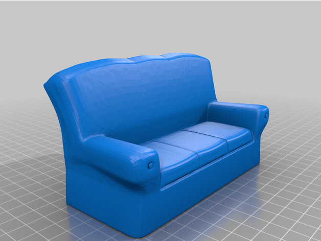 wide sofa 3D print model - Mito3D