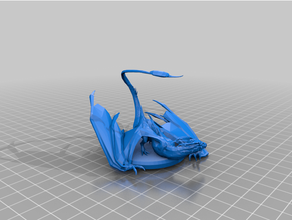 wyvern flying crawling dungeons dragons miniature pathfinder tabletop 3d print model - Mito3D