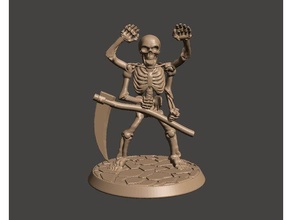 thassaloss osso golem 28mm combattimento fantasia figura 25mm 30mm 32mm dnd miniatura mini miniature falce scheletro 3d print model - Mito3D