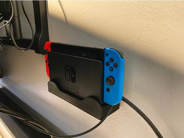 nintendo switch slim wall mount dock profile mounted mounting 3D print model - Mito3D