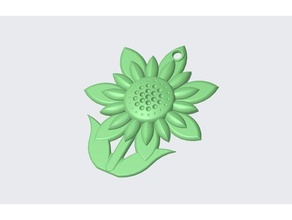 llavero flor vástago 3d print model - Mito3D