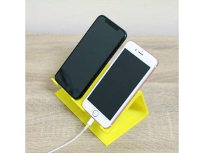 çift telefon stand 2 iphone ayakta durmak 3d print model - Mito3D