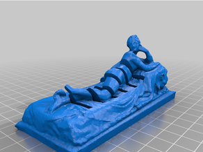 reclinado náiade sd organizador figura cartão suporte estátua 3d print model - Mito3D