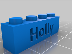 holly lego compatible text bricks customized 3d print model - Mito3D