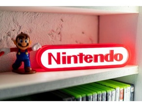 Nintendo logotipo conduziu placa 3d jogos luz retrogaming interruptor 3d print model - Mito3D