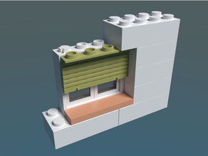 Lego compatible ventana persianas arquitectura edificio bloques ladrillo 3d print model - Mito3D