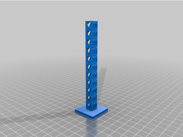 temp calibration tower 180 - 230 customized 3D print model - Mito3D