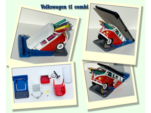 volkswagen t1 porte-crayons office organizer 3D print model - Mito3D