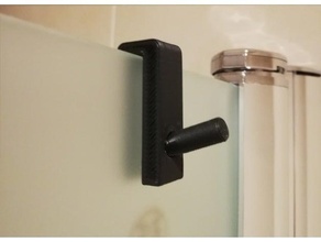 towel holder shower glass hanger 3d print model - Mito3D