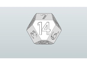 fourteen sided die d14 dice 3d print model - Mito3D