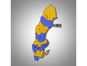 Suecia mapa rompecabezas 3d print model - Mito3D