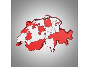 svizzero carta geografica puzzle 3d print model - Mito3D