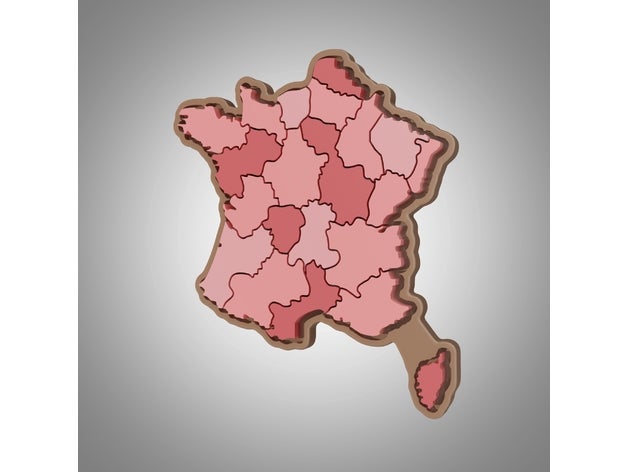 france map puzzle 3D print model - Mito3D