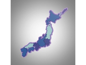 Giappone carta geografica puzzle 3d print model - Mito3D