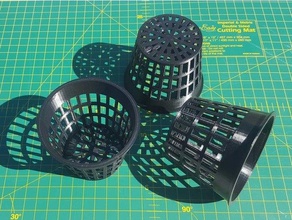 75mm hydroponics pot gutter net parametric 3d print model - Mito3D