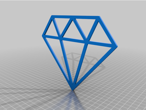 diamond outline art shape wedding 3d print model - Mito3D