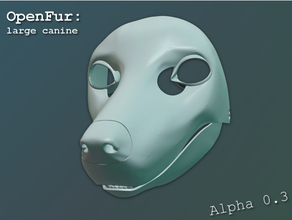 openfur large canine fursuit head - wip cosplay furry 3d print model - Mito3D