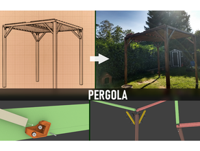 pergola - wood 3d printing fixings garden outdoor plank sunshine woodworking 3d print model - Mito3D