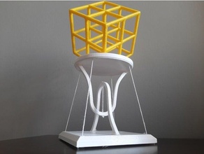 impossible pedestal tensegrity sculpture floating shelf object table 3d print model - Mito3D