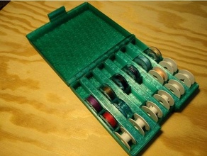 sewing machine bobbin box case holder customizable customized spool thread 3d print model - Mito3D
