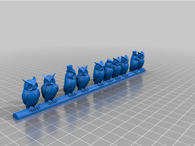 group owls 3d animals animal cute owl statue 3D print model - Mito3D