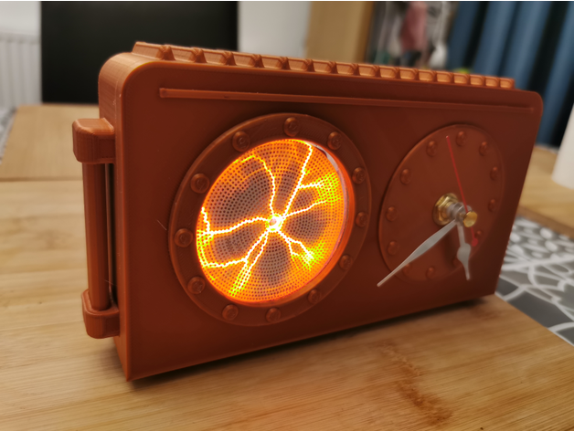 plasma clock mad scientist disc steampunk 3D print model - Mito3D