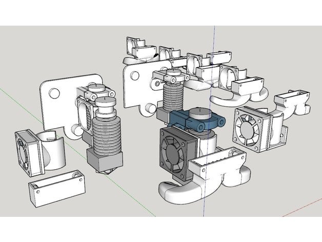 e3dv6 j-head creality mount shroud ed3v6 fan 3D print model - Mito3D