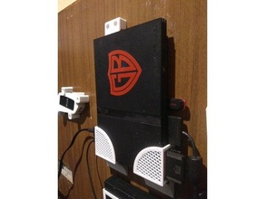 ps2 slim wall mount playstation playstation2 2 play station 3d print model - Mito3D