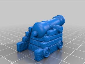 small cannon model prop terrain vintage wargames wood 3d print model - Mito3D