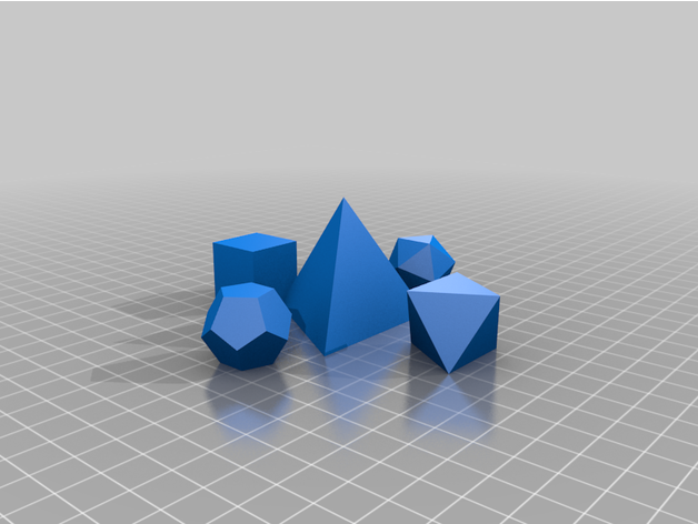 platonique corps cube dodécaèdre icosaèdre octaèdre tétraèdre 3D print model - Mito3D