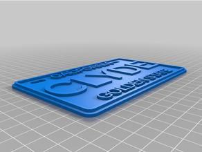 clyde license plate customized 3d print model - Mito3D