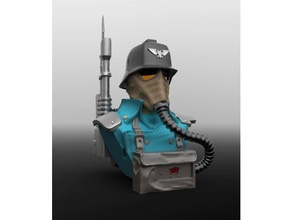 warhammer 40k death korps krieg bust 3d print model - Mito3D