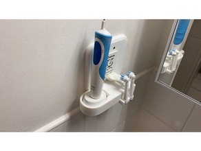 oral saída carregador suporte placa parede escova dente 3d print model - Mito3D