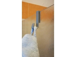 Forte chuveiro gancho roupão banho toalha gancio caixa doccia vidro cerca resistente acessórios suporte 3d print model - Mito3D
