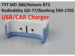 tyt md 380 retevis rt3 radiodidad gd 77 USB coche vehiculo cargador 3d print model - Mito3D