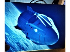 Drachen Kapsel Lithophan knallhart Benutzerdefiniert Nacht Licht Elon Moschus gameon3d Schwere Lithophanhersteller Frikadelle NASA Rakete Solutech Platz spacex Wurm 3d print model - Mito3D