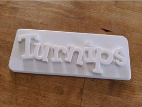 animal crossing style turnip sign 3d print model - Mito3D