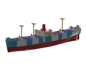 liberté navire rc révision 5 radio contrôle échelle modèle ww2 3d print model - Mito3D