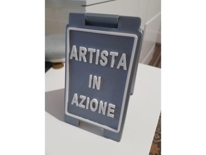 artista azione arte Italia cartello In piedi 3d print model - Mito3D