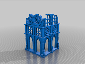gothic broken building detailed tabletop gaming wargaming warhammer 40k 3d print model - Mito3D