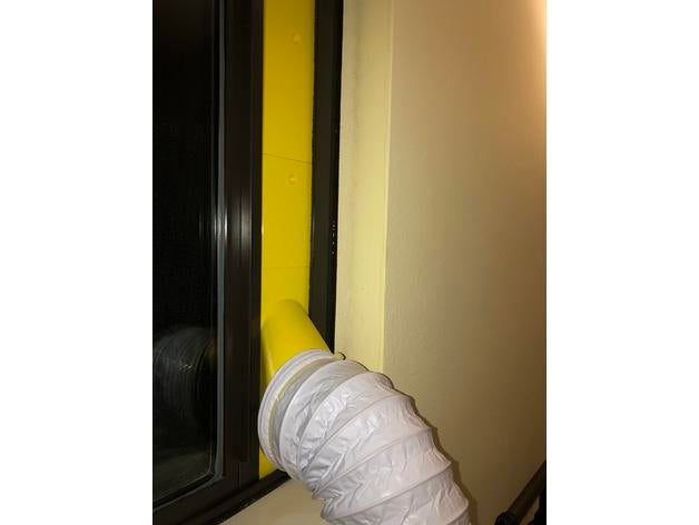 personnalisable fenêtre échappement évent séchoir canal ventilateur fumées extracteur ventilation 3D print model - Mito3D
