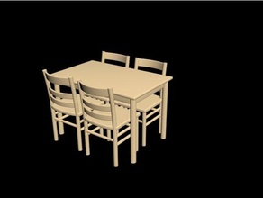 kitchen table chairs 3d print model - Mito3D