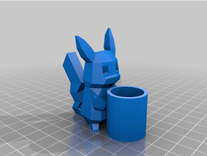 poly Pikachu plante pot 3d print model - Mito3D