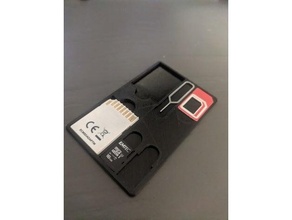 Kreditkarte Mikro sd sim Halter Unterstützung Adapter Fall Mantel Karte Brieftasche Mauer montieren 3d print model - Mito3D