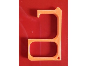 hygienic hook door keychain keyring push button shopping cart 3d print model - Mito3D