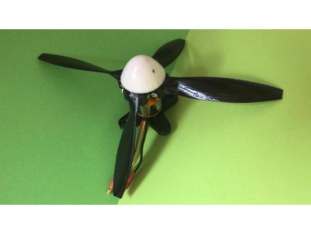 4 blatt klapp propeller 9x3 epóxi petg pla hélice impulso zoll 3D print model - Mito3D