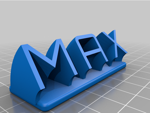 max plate customized 3d print model - Mito3D